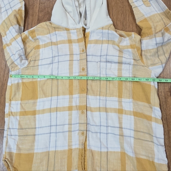 American Eagle Cozy Cabin Oversized Hoodie Plaid Flannel Long Sleeve Shirt. L - Picture 8 of 9